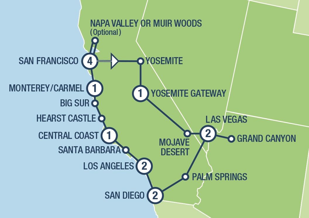 west coast usa coach tours